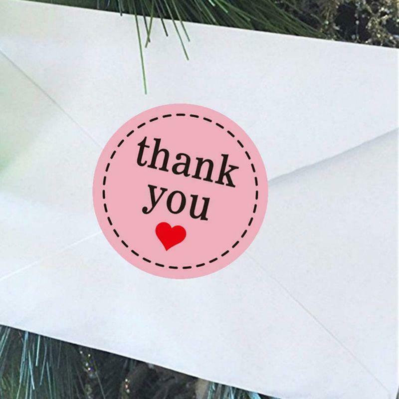 500pcs Thank You Stickers Handmade Round Packaging Seal Label Scrapbooking Decor