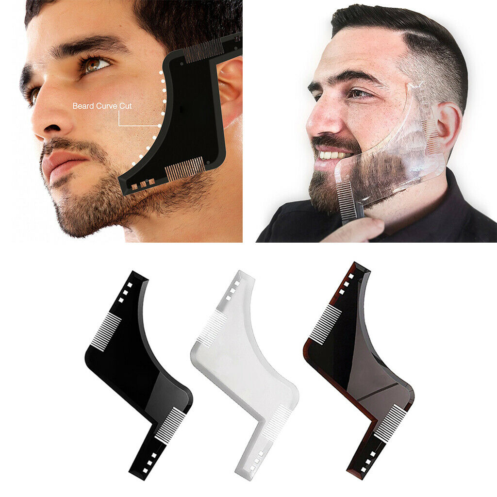 2x Double-sided Beard Shaping Tool Styling Template Stencil Beard Comb
