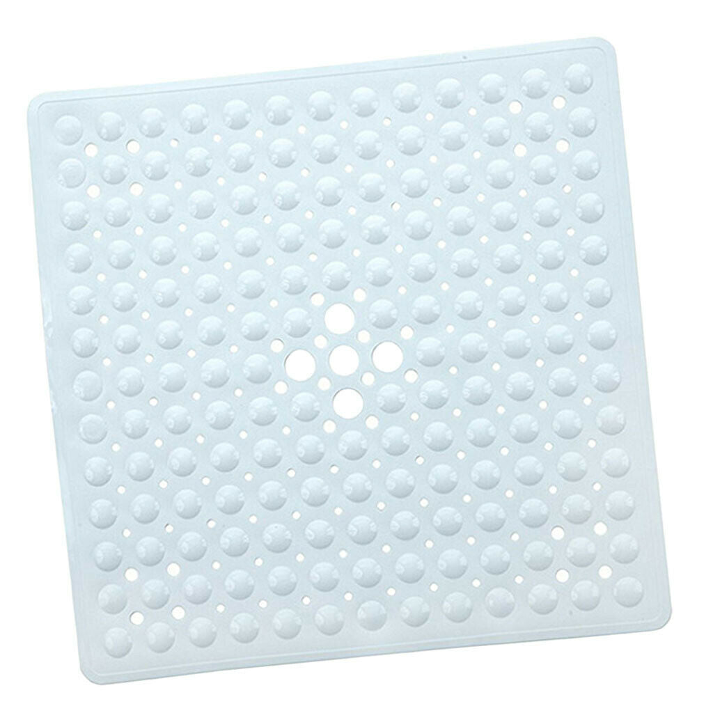Non Slip Bath Tub and Shower Mat with Suction Cups 54x54cm White