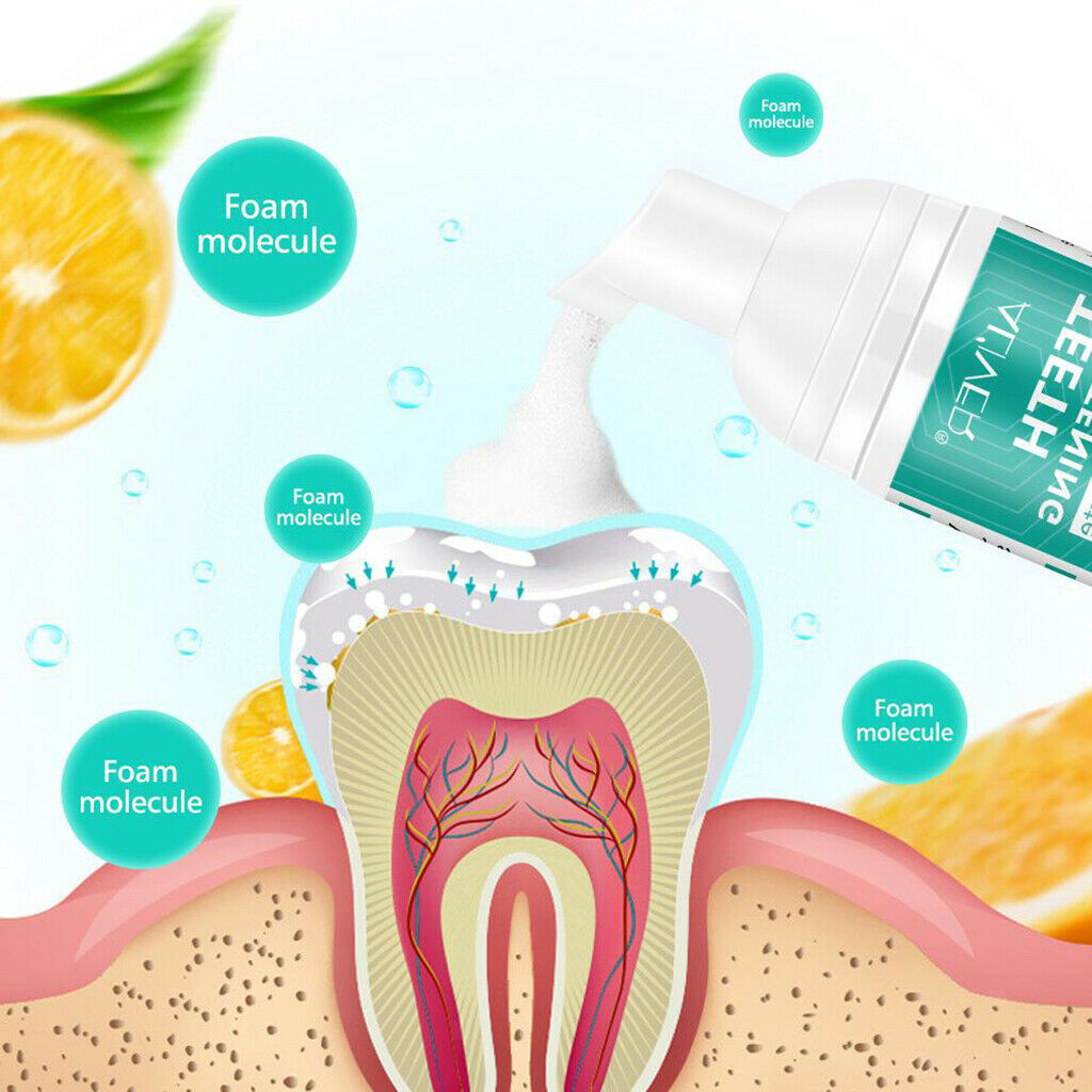 Clean Teeth Whitening Mousse Foam Toothpaste Cleaning Gums Freshen Breath 60ml