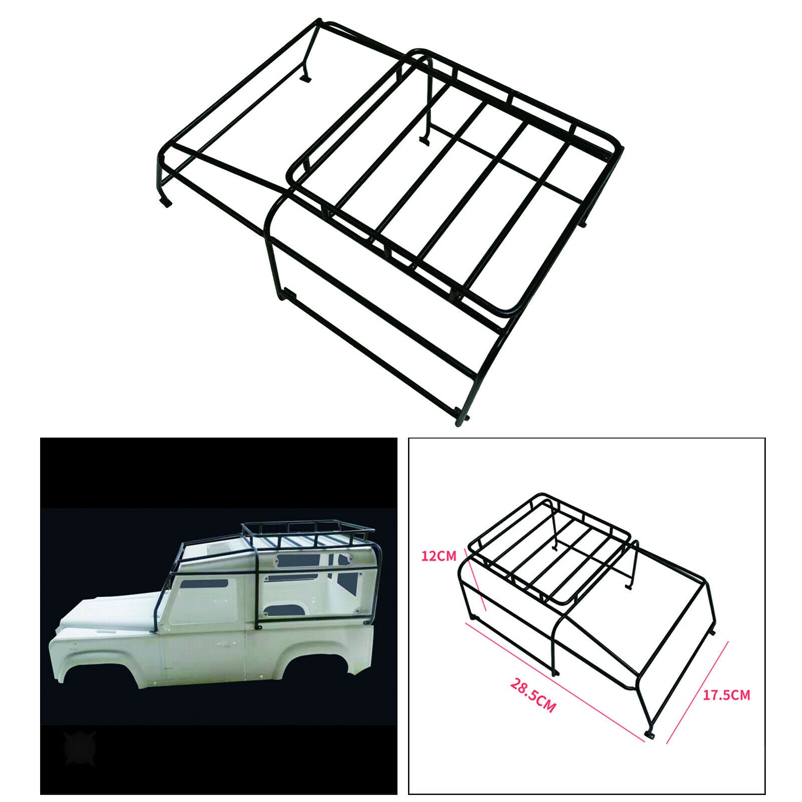 RC Crawler 1:10 D90 Metal Roof Rack with Light Stand for   D90 Defender