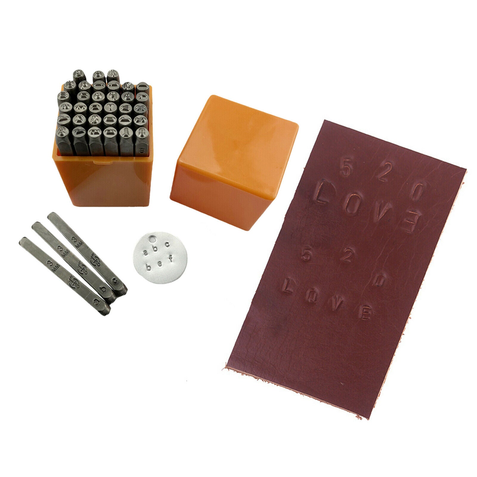 36x 3mm Numbers Letter Alphabet Metal Stamp Leather Craft Tools for Leather Wood