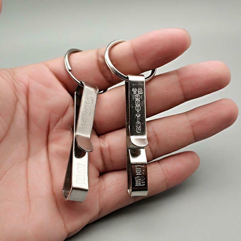 6Pcs Key Holder Stainless Steel Belt Clip Key Ring Useful Keychain Men Jewelry