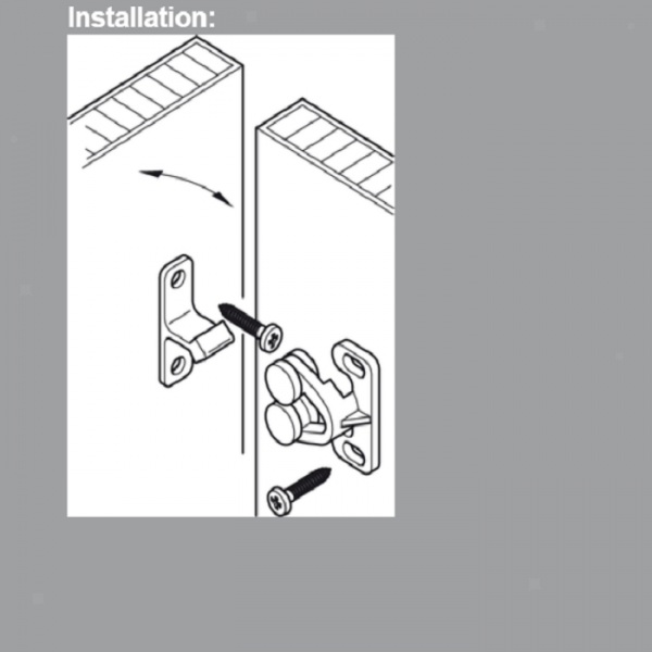 White Plastic Twin Double Ball Roller Catches Closet Door Latch Hardware