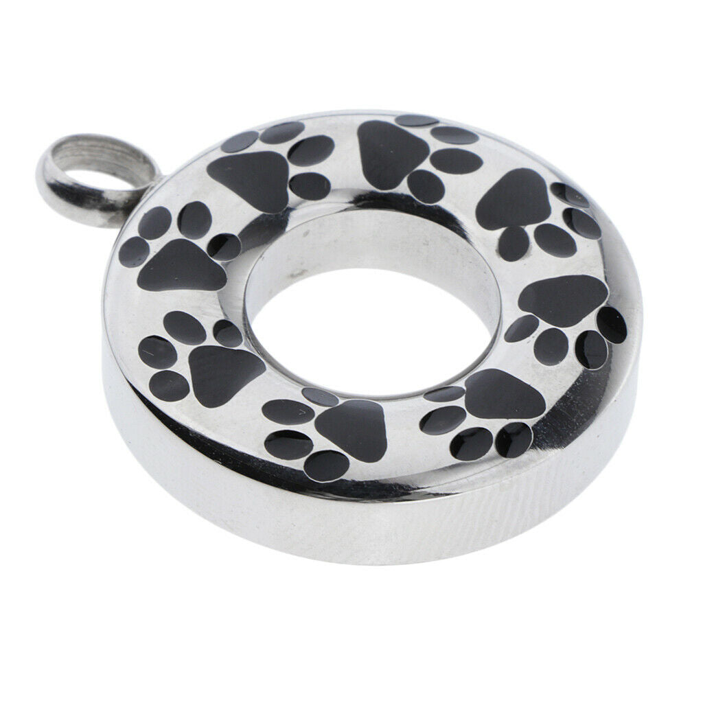 Hollow Round Pet Dog Cremation Ash Urn Locket Ashed Holder Jar Jewelry