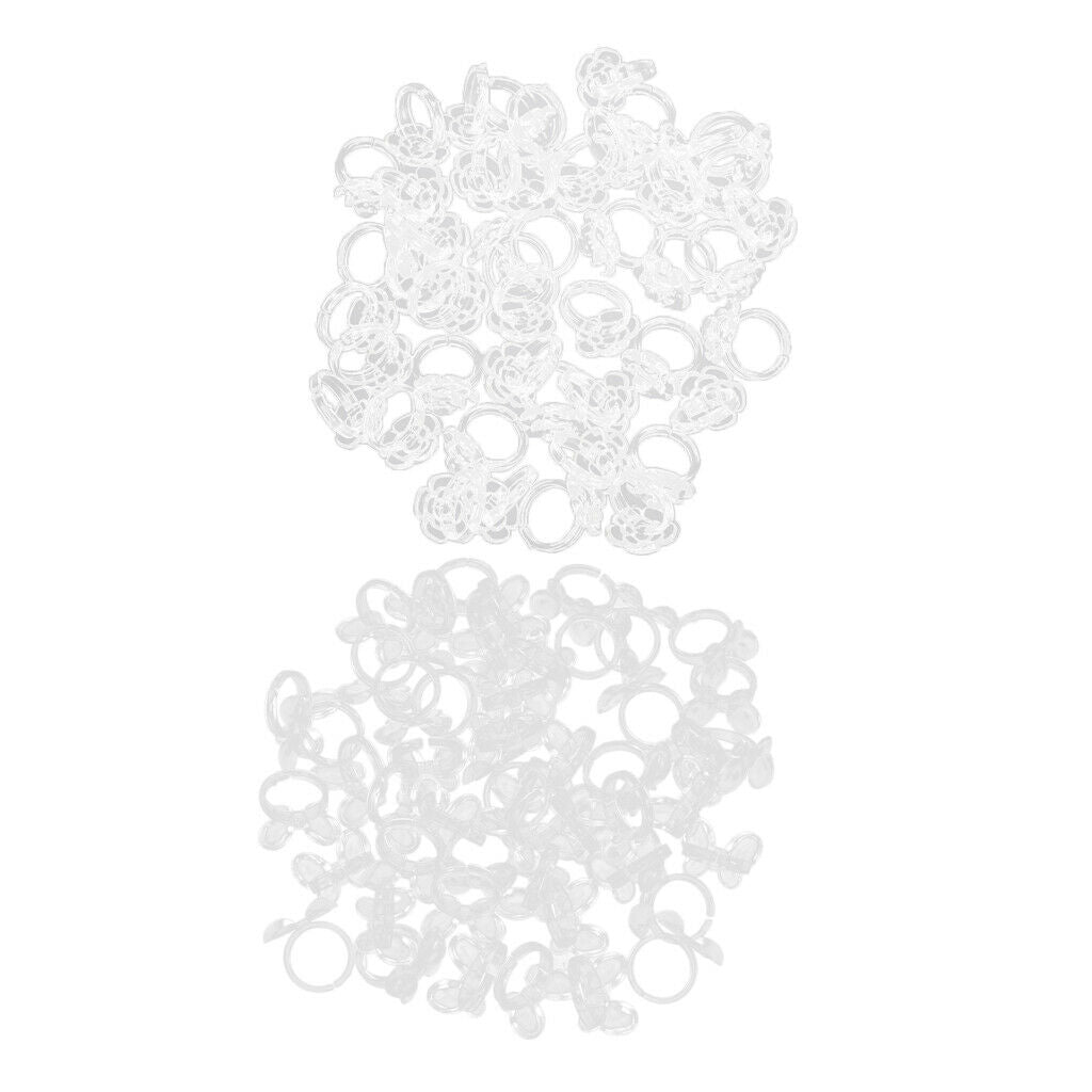 150x Clear Color Display Rings For False Nail Art Polish UV Gel Tips Showing