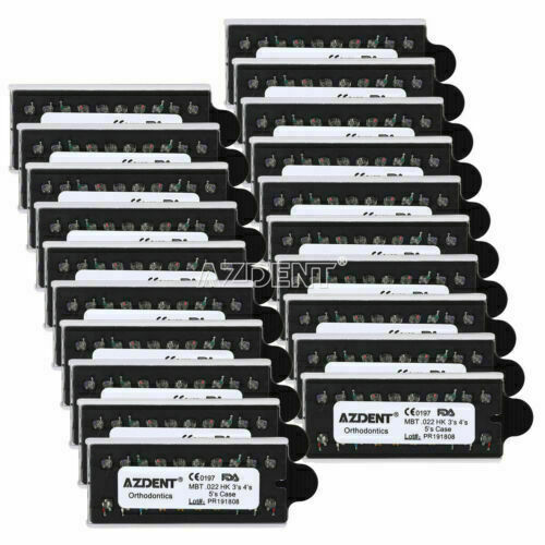 20packs AZDENT Dental Orthodontic Bracket Mini MBT .022 3-4-5 Hooks