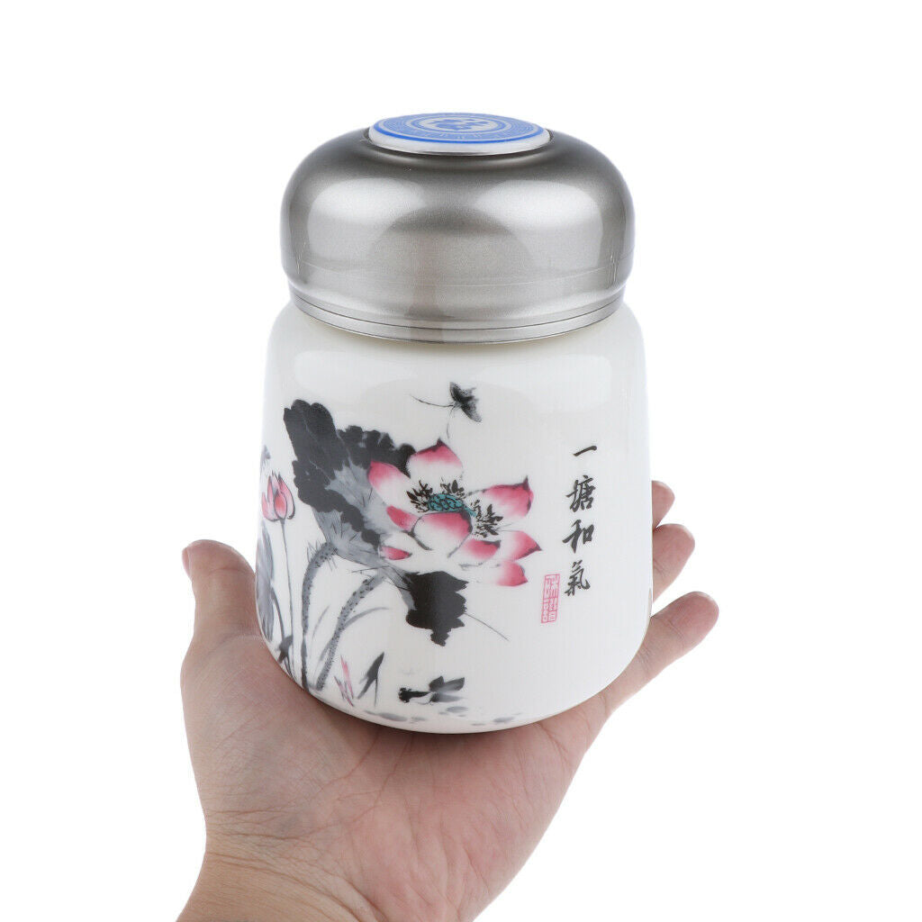 Leakproof Empty Ceramic Powder Makeup Pot Honey Tea Tin Bottle Containers White