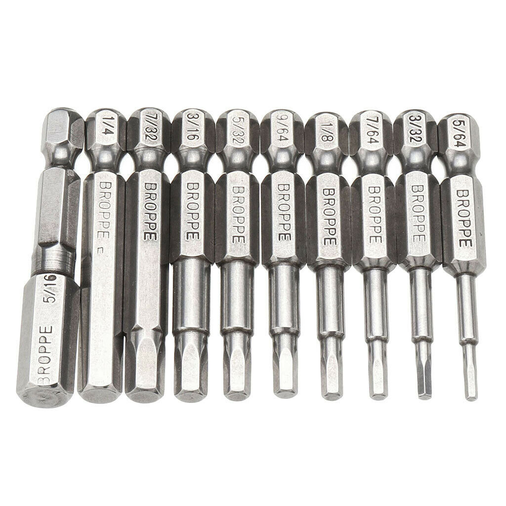 10Pcs Allen Wrench Drill Bit Set Hex Head Quick Release Shank Attachment