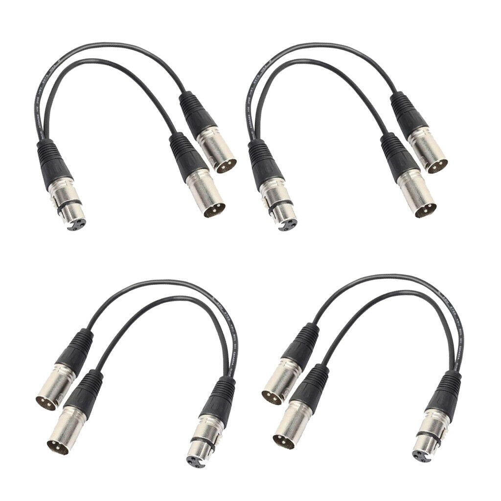 4Pieces 3Pin XLR Female Jack To Dual Male