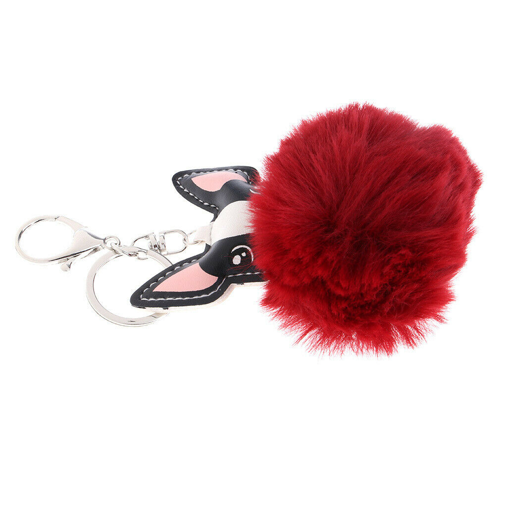 Puppy Dog Animal Cartoon Kids Toys Birthday Gift Pendant Keychain Wine Red