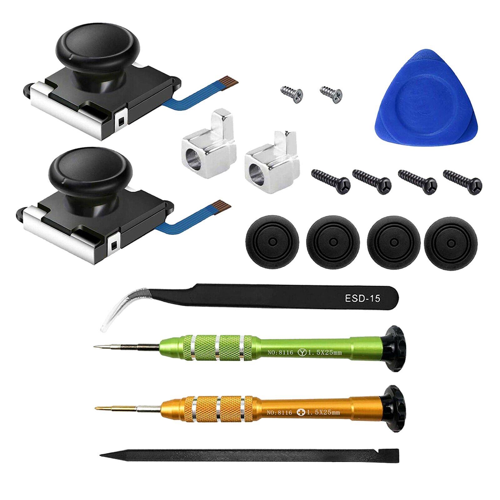 2-Pack Joystick for Nintendo Switch  Kit with Screws + Thumbstick Caps