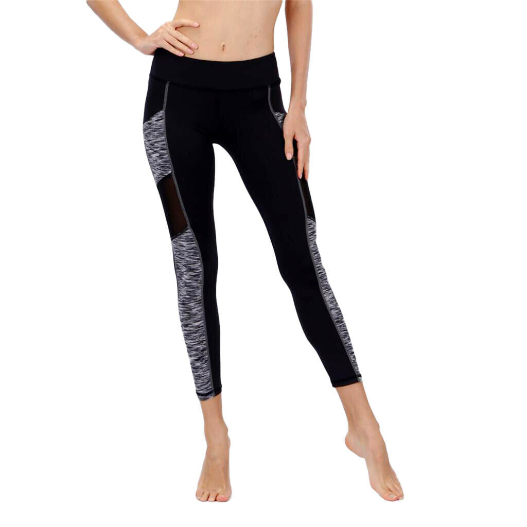 Women Running Stretch Sports Pants Trousers Yoga Fitness Cropped Leggings XL