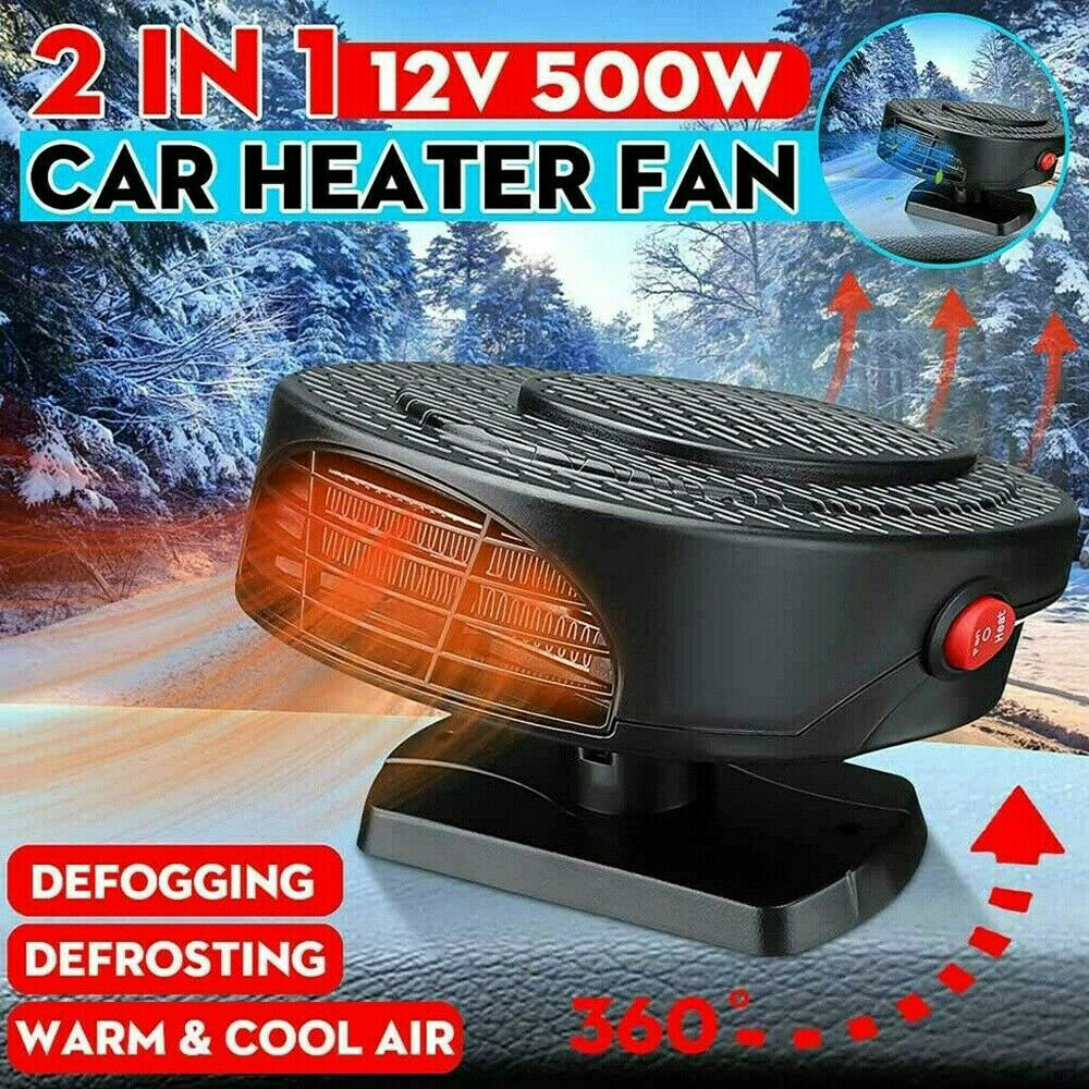 Universal Demister Car Air Heater 150W Fan Heater Defroster 12V Hot Warm Black
