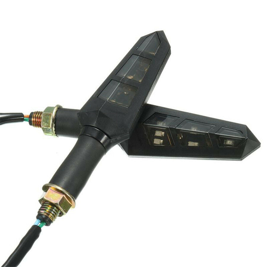 4Pcs 6LED Smoke Len Motorcycle Bike Turn Signal Light Turning Indicator Lamp 12V