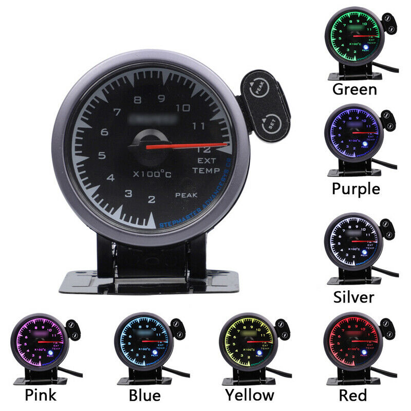 2.5'' 60mm Exhaust Gas Temp Gauge 7 Color LED Pointer EGT w/ Sensor Celsius