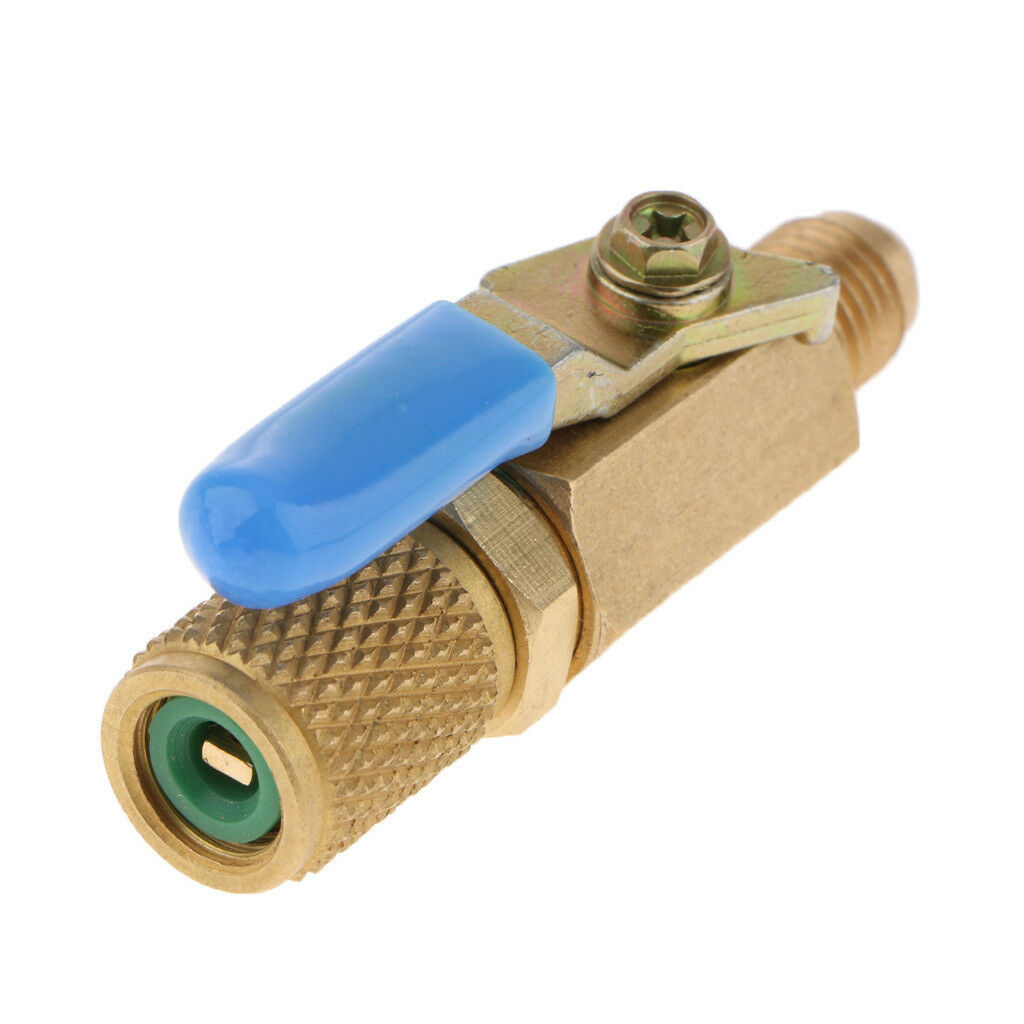 3PCS AC HVAC  Charging Hose R410A R134A Straight Ball Shut Valve