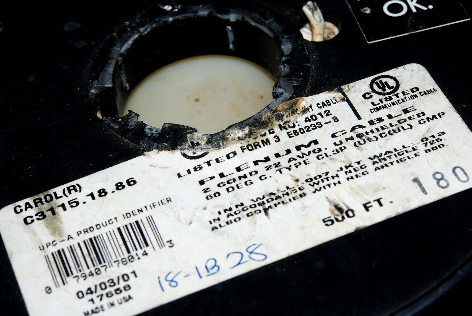 10meter (10M) - CAROL C3115.18.86 2Cond 22AWG Plenum Cable & Wire
