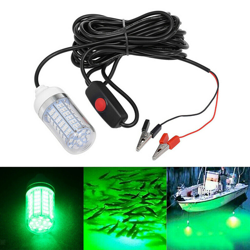 12V Underwater LED Light Submersible Fishing Light Night Crappie Shad Catch Lamp