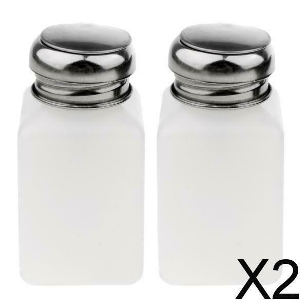 2X 2 Pcs Nail Polish Remover Pump Dispenser Press Bottle Empty Container  200ml