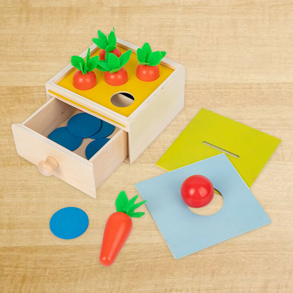 Toddler Wooden Toys, Montessori Toys Baby Educational Toys Carrot Sorting Game,