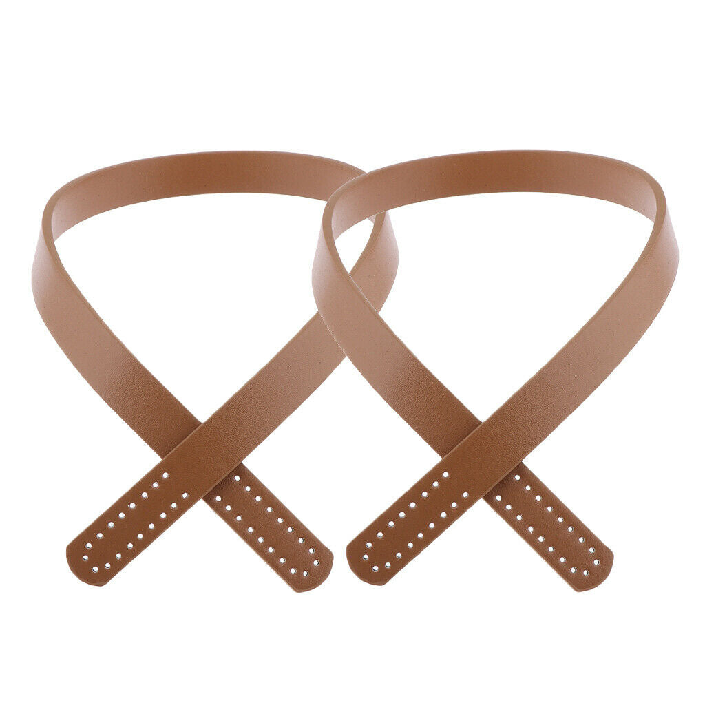 2pcs Replacement Leather Shoulder Bag Strap Camel Artificial Leather Handle