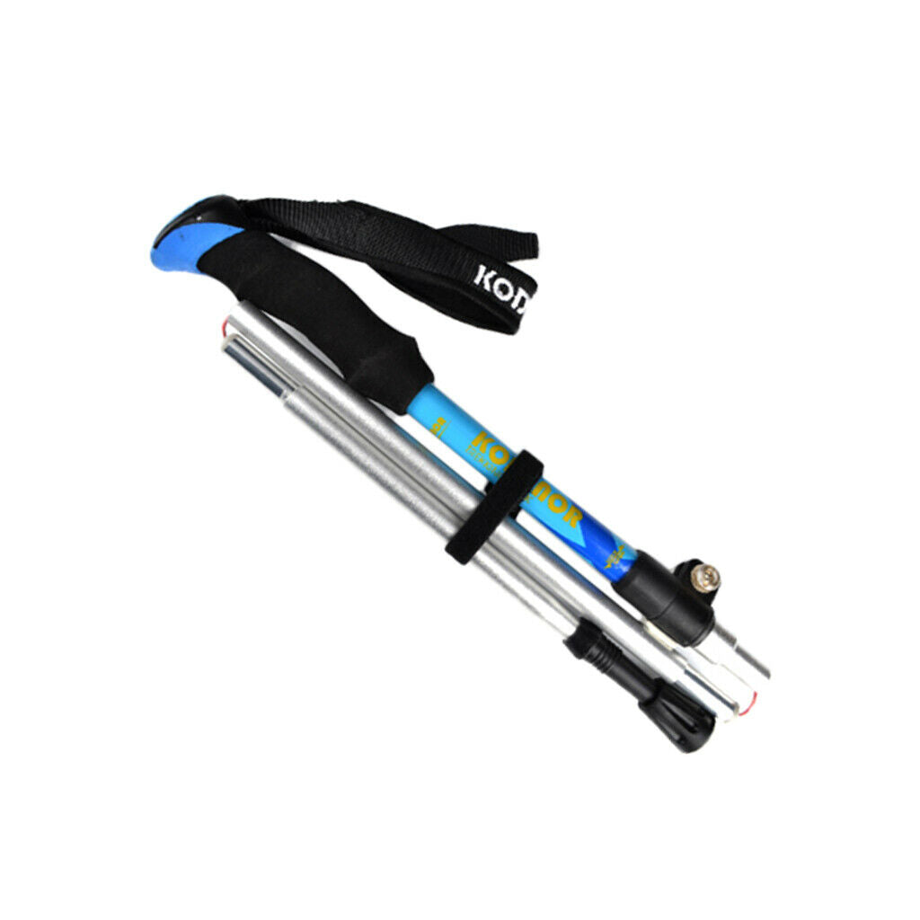 Telescopic Trekking Hiking Walking Sticks Poles Alpenstock Blue