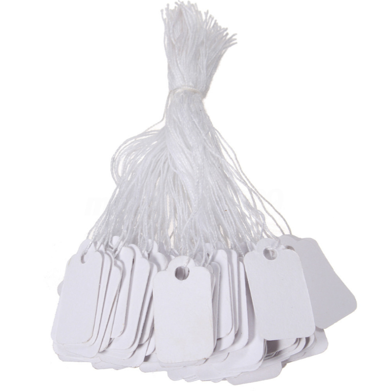 2X Rings Labels Price Tags Strung Writable Price Sale Tags Labeling 2.6cmX1.5cm