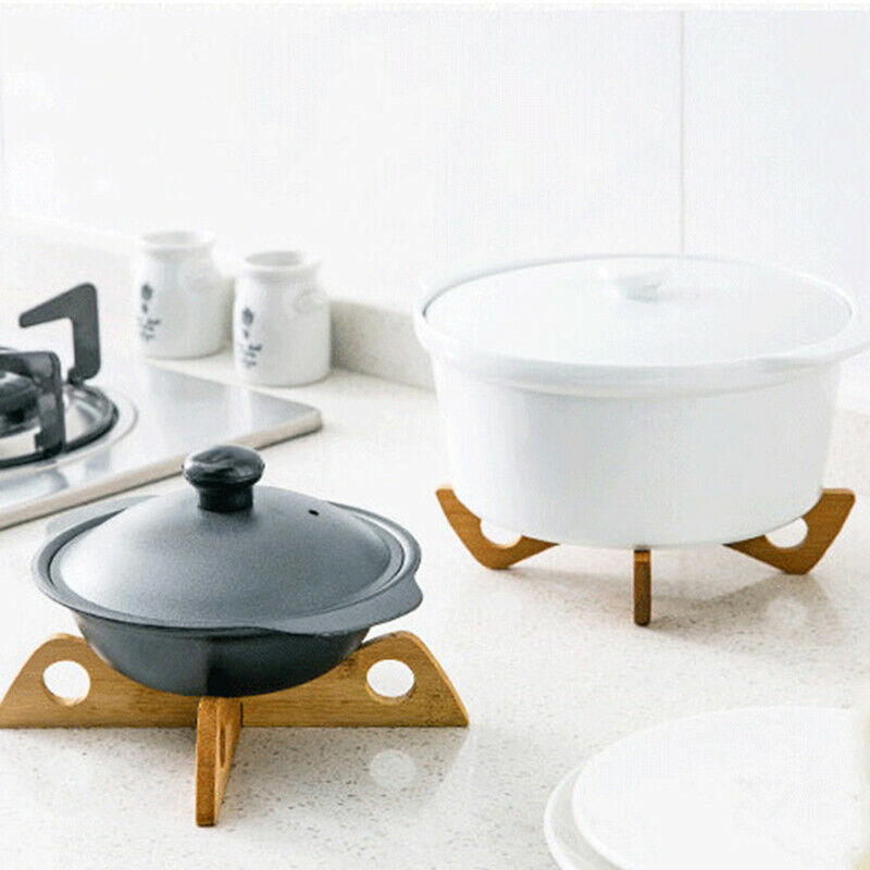 Tray Rack Detachable Wood Table Mat Kitchen Pot Heat Insulated Potholders Gadget