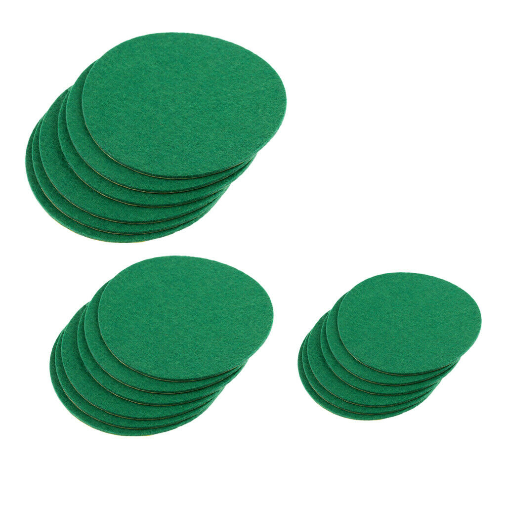 3X 6 Pieces Air Hockey Table Felt Pushers Replacement Felt Pads Green L