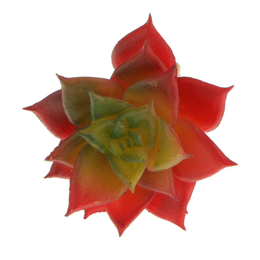 Artificial Succulent Lotus Flower Heads Foliage Grass Plant Decor Red