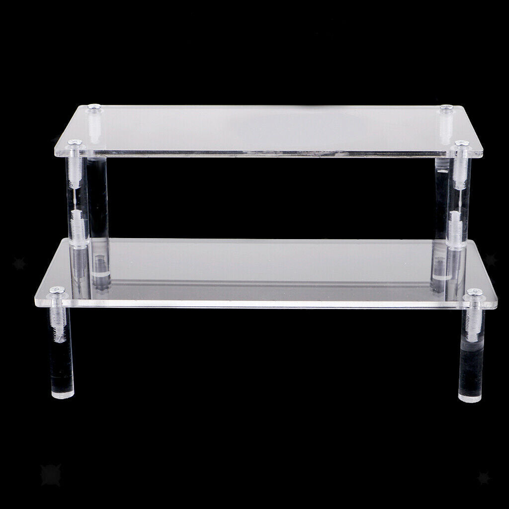 2-Tier Acrylic Character Car Toys Display Rack Stand Holder DIY Assembly