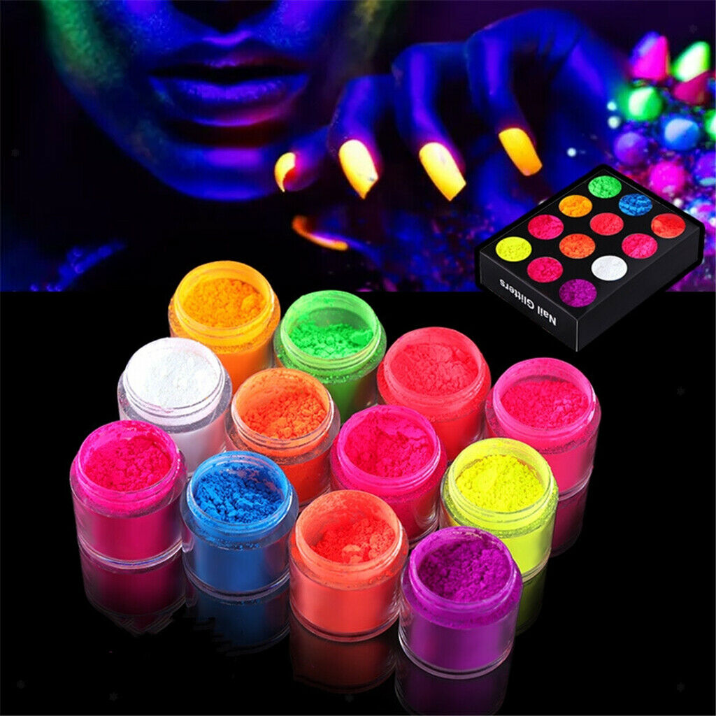 Halloween Party Luminous Nail Powder DIY Acrylic Tips Decoration Powder