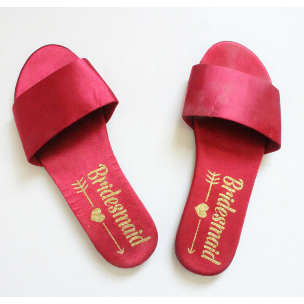 Open Toe Wedding Slippers Bride Bridesmaid Party Favor Red EUR 39