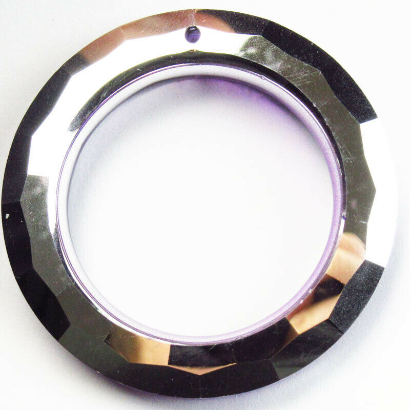 2Pcs 50x8mm Faceted Purple Titanium Crystal Donut Pendant Bead A-235SJ