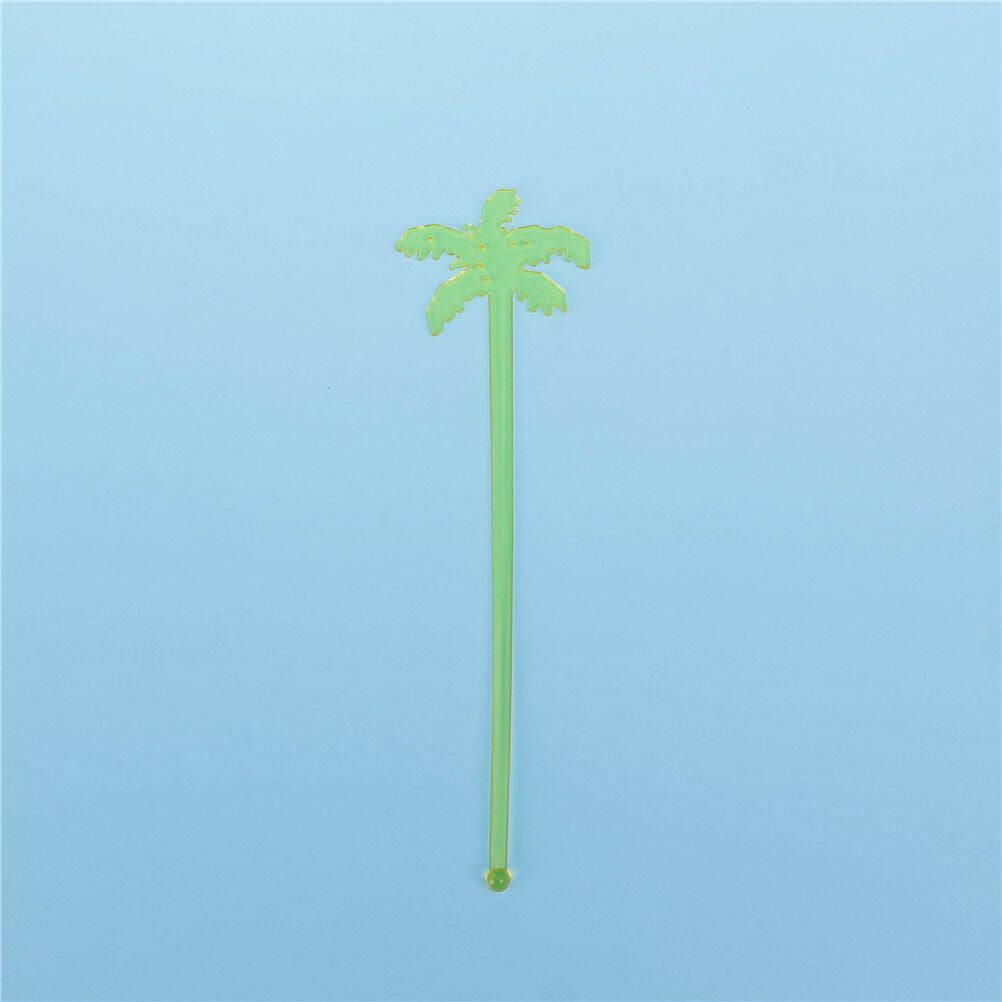 50pcs Coconut Tree Cocktail Swizzle Sticks Drink Stirrer Coffee MuddlerPuddle Xz