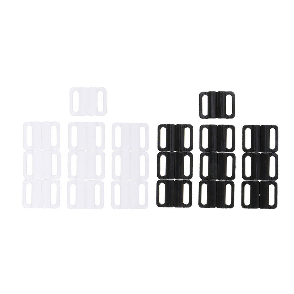 20 Pairs Bikini Clips Snap Plastic Tie Hook Bra Strap Buckle Swimwear Clasps