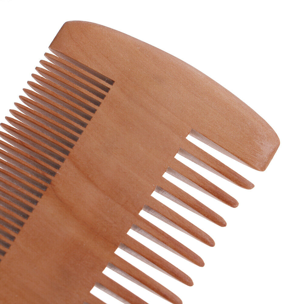 Wooden Beard Comb Anti Static Wood Pocket Comb with Fine Coarse Teeth For BeBDA
