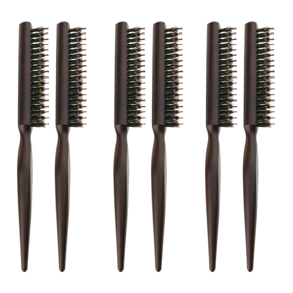 6 Pieces Wood Comb 3 Rows 24cm, Professional Hairdressers Brush