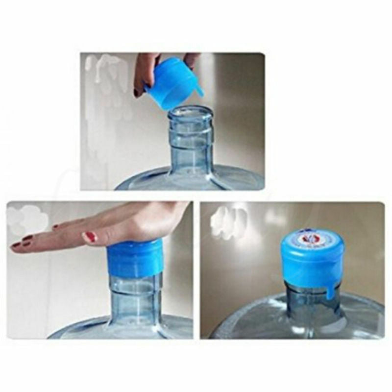 2PCS 3&5 Gallon Replacement Water Bottle Snap On Cap Anti Splash Peel 55mm