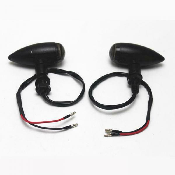 Pair of 12V Motorcycle Turn Signal Indicators, Amber Light Lamp for