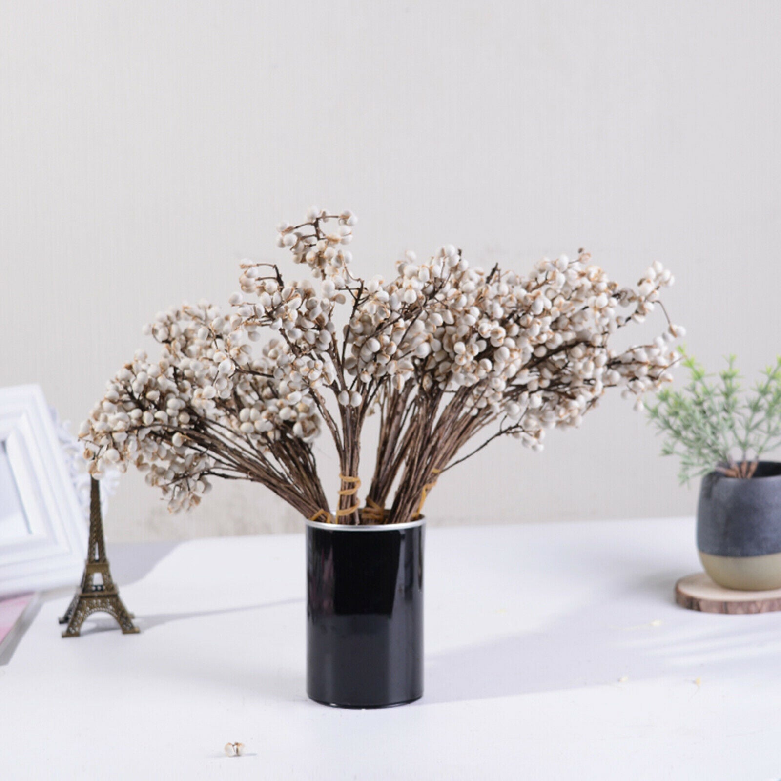 Cotton Ball Stems Plants Branches Picks Floral Arrangement Party Home Decor