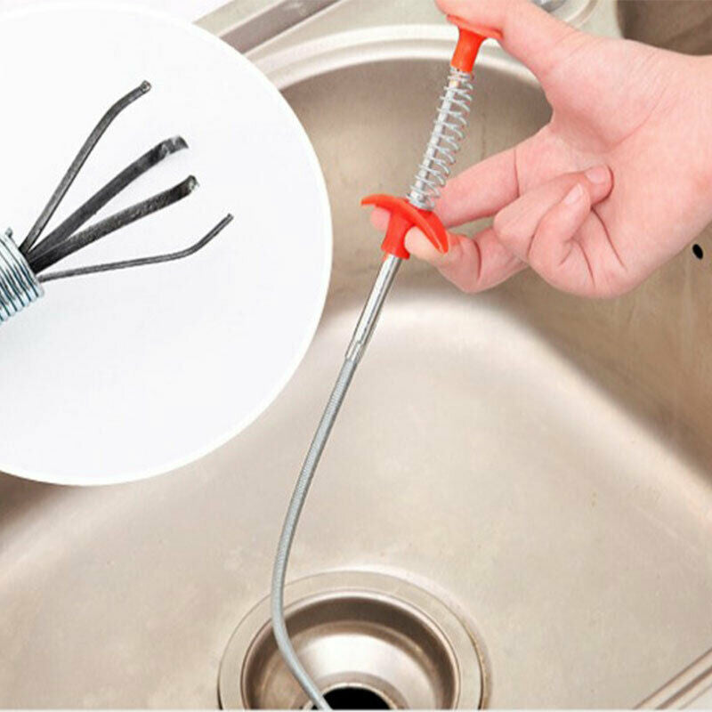 2pcs 60cm Drain Pipe Dredging Dredge Unblocker Drain Sink Sewer Cleaning TooBDA