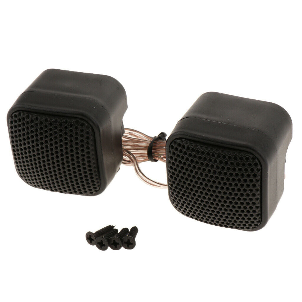 Lovoski 1 Pair Car Silk Square Tweeter Speakers Treble Audio Loudspeaker
