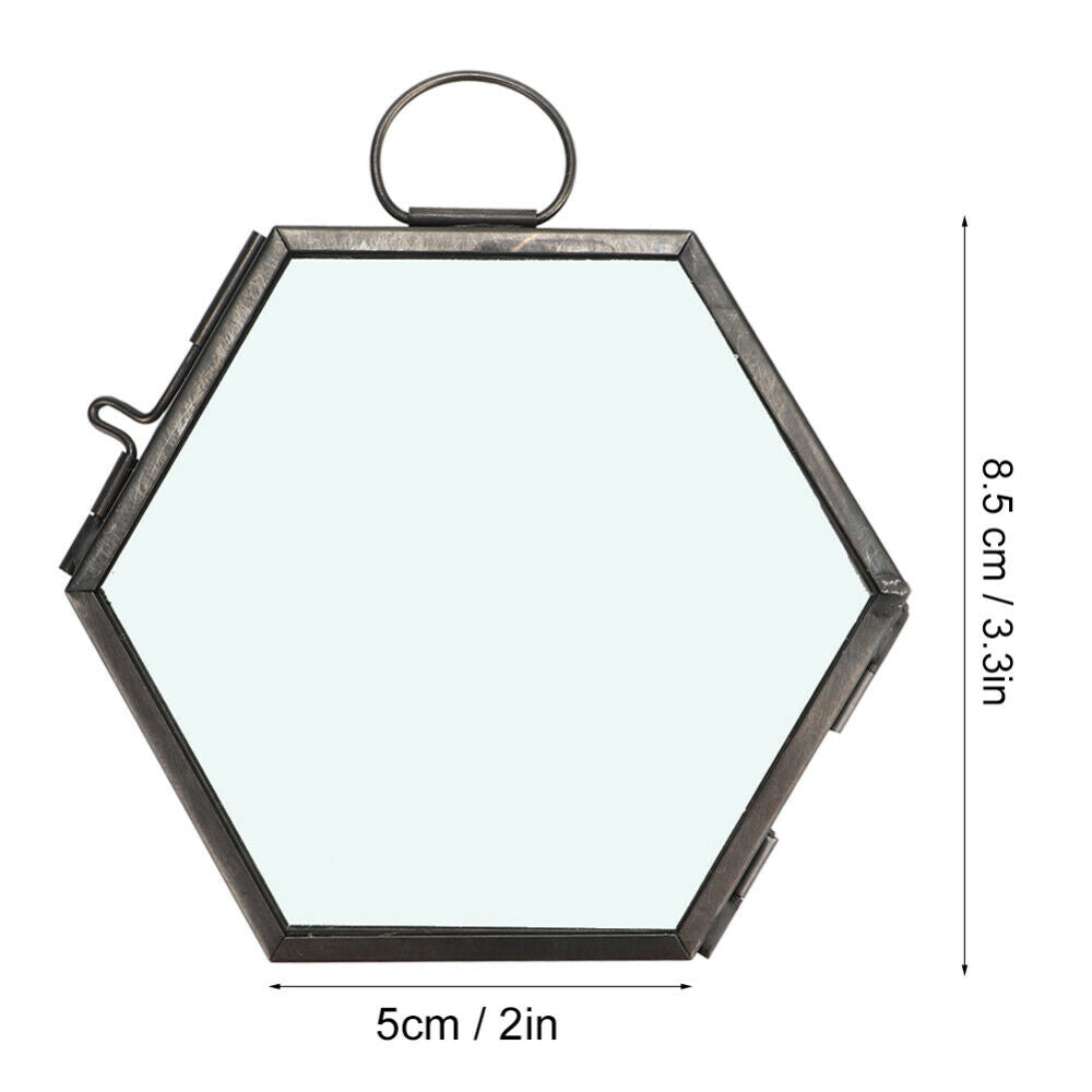 Glass Geometric Photo Picture Frame Hanging Flower Plant Specimen Display Holder