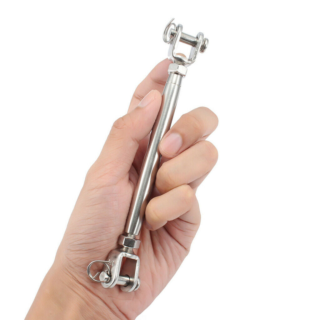 1 Pair Stainless Steel Closed Body Jaw Fork Rigging Screw for Boat Yacht M5