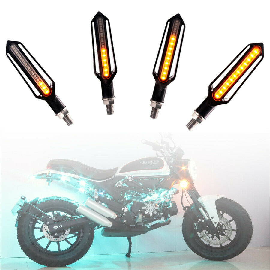 2x Motorcycle LED Amber Turn Signal Blinker light Indicators & DRL lamp 24 LED