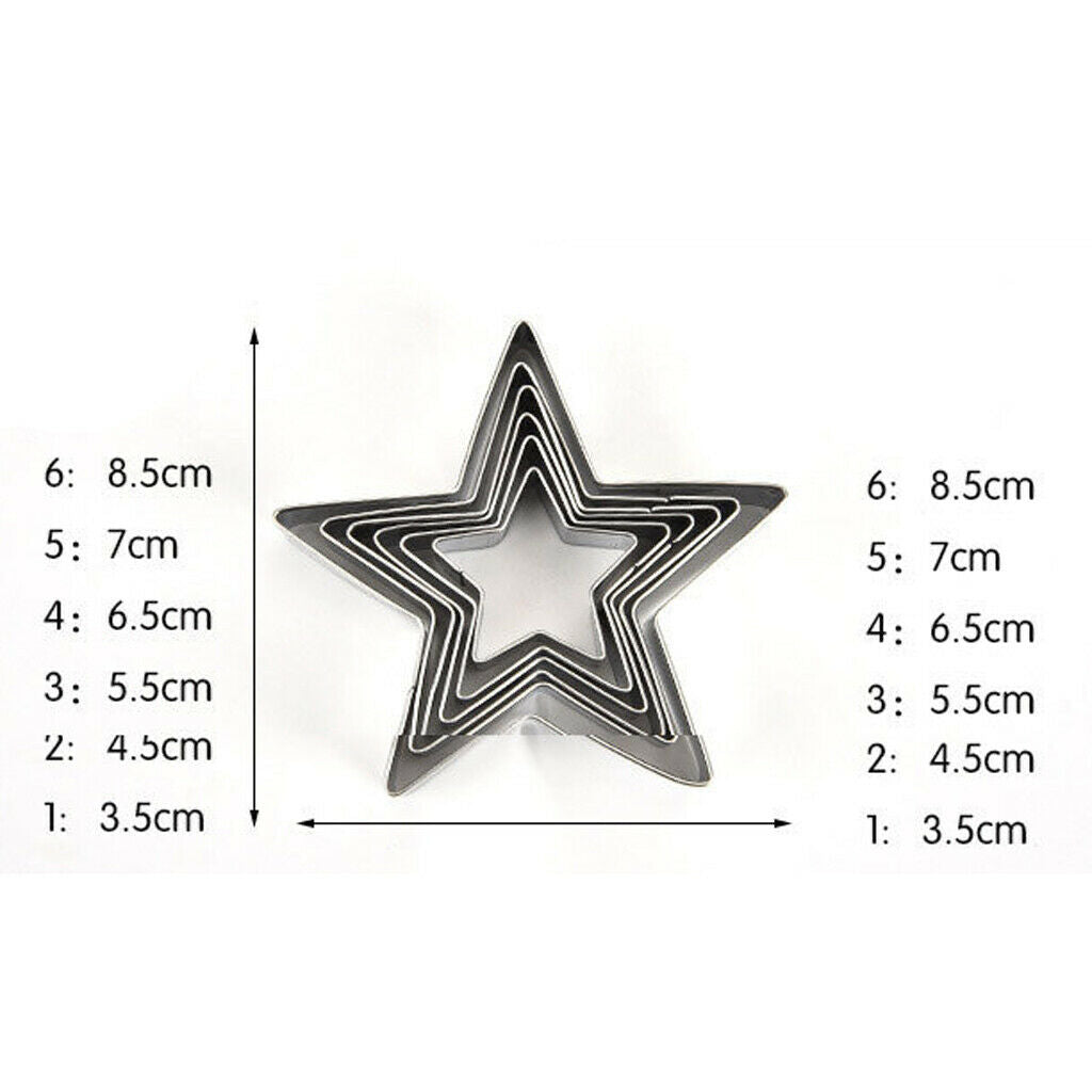 Stars Buscuit Cookie Cake Jelly Metal Cutter Tin Mould Baking DIY Tools Set