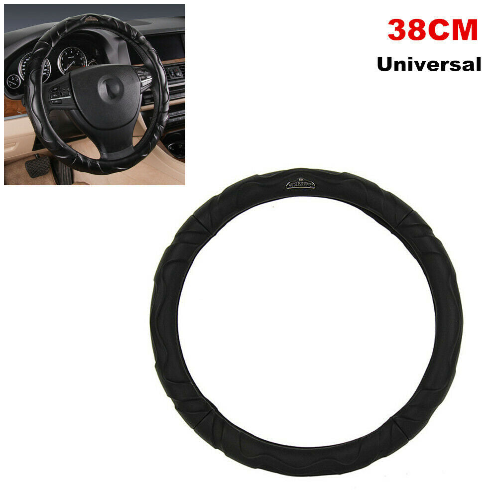 38CM Car Steering Wheel Cover PU Leather Non-slip fit for BMW Buick Chevrolet