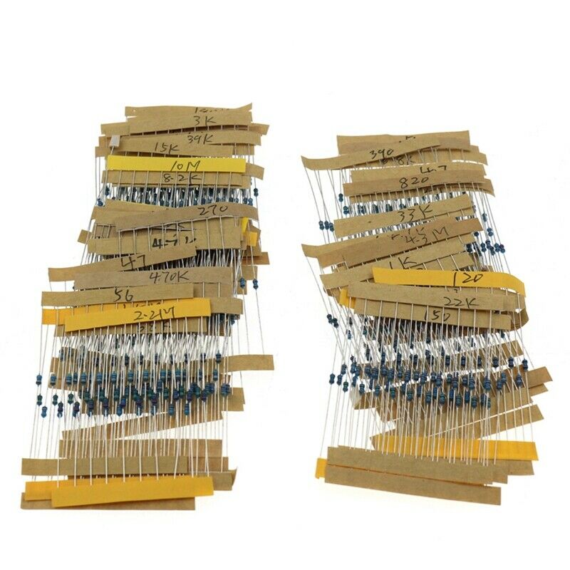 640Pcs 64 Values 1R - 10Mr 1/6W 1% Metal Film Resistors Assorted Kit Set Y3S8